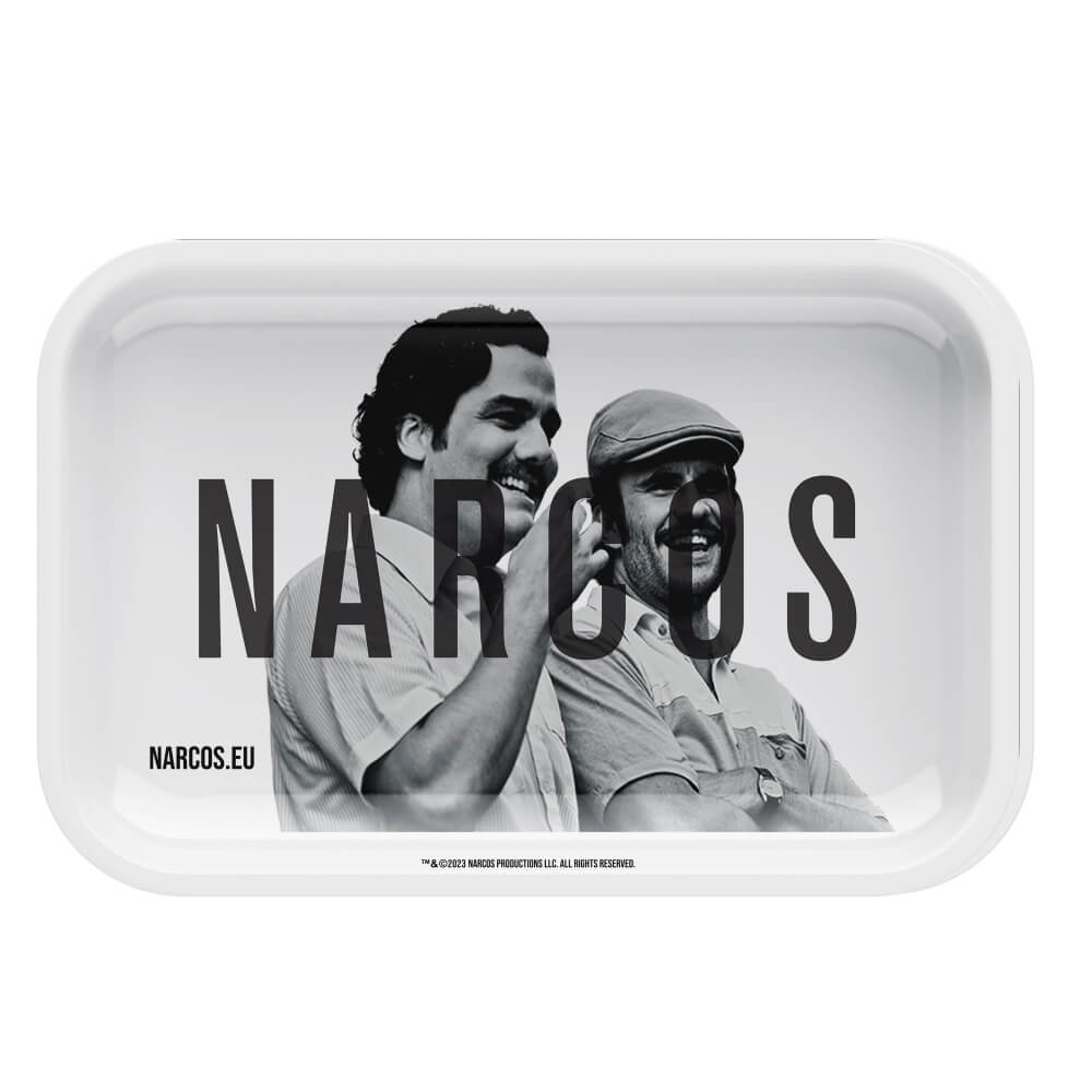 Bandeja Narcos Enrolador Metal Branco Médio 19x29cm