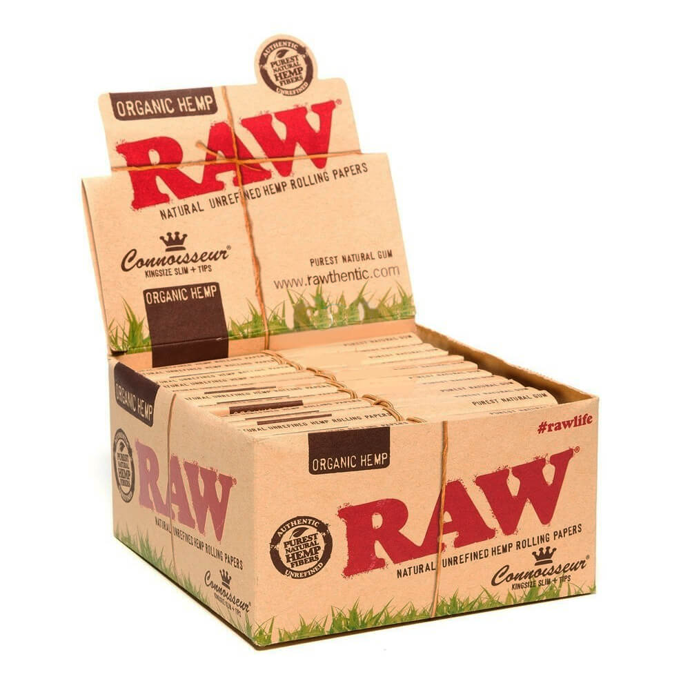 Mortalhas de Cânhamo Orgânico RAW Kingsize Connoisseur com filtro