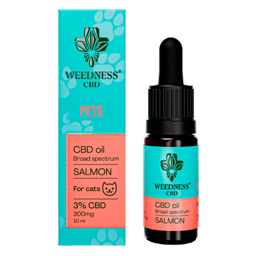 Óleo de Cânhamo de salmão Weedness para gatos 3% CBD (10ml)